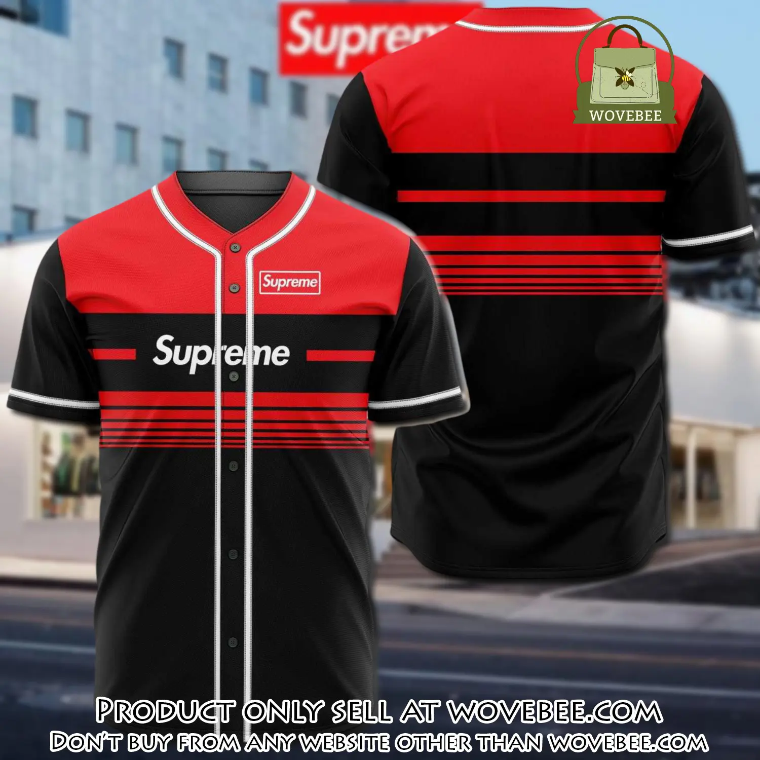 Supreme black red baseball jersey shirt luxury bjs1239 wvb4622901